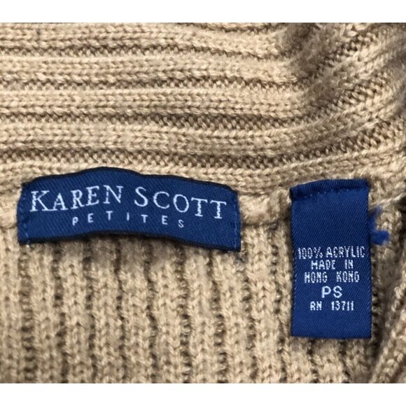 VTG Karen Scott Cardigan Sweater Women's Size PS Petite Grandma Core Boho Sailor - Picture 2 of 5